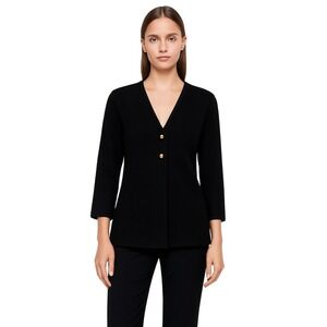 Zara Elegant Black Blazer with Gold Accents